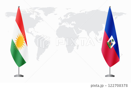 Kurdistan and Haiti flags for official meeting Kurdistan and Haiti flags for official meeting 122708378