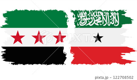 Somaliland and Syrian Revolution grunge flags connection vector 122708502