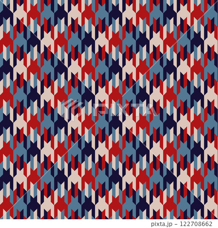 Seamless a large checked pattern with notched corners suggestive of a canine tooth. 122708662