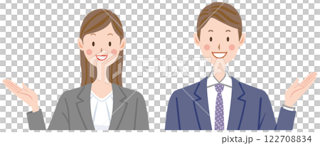 Guiding businessman Illustration of men and women in suits 122708834