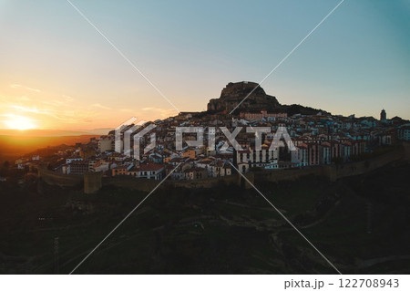 Aerial view of historic medieval town of Morella Aerial view of historic medieval town of Morella 122708943