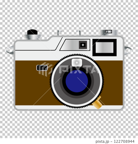 お洒落なレトロフィルムカメラのイラスト 白背景 お洒落なレトロフィルムカメラのイラスト 白背景 122708944