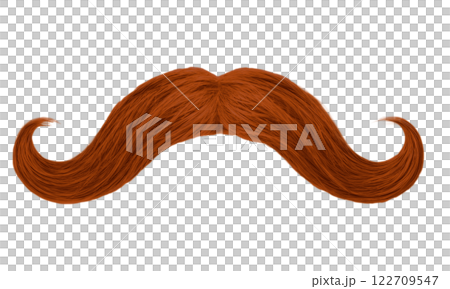 A closeup of a vibrant red mustache on a clean on a transparent background A closeup of a vibrant red mustache on a clean on a transparent background 122709547