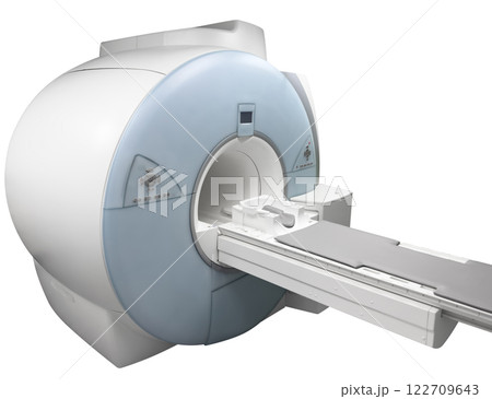 MRI Scanner - Magnetic resonance imaging machine isolated on white background. Medical diagnostic device isolated. 122709643