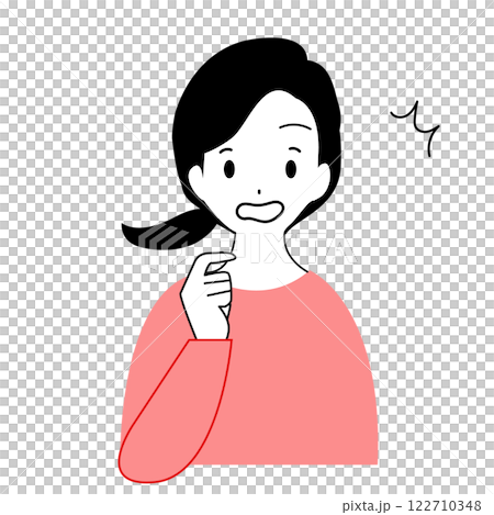 Illustration of a surprised young woman Illustration of a surprised young woman 122710348