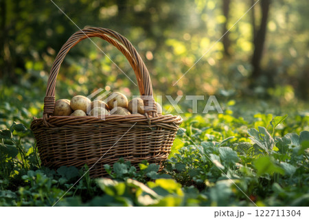 basket with potatoes 122711304