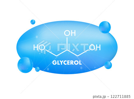 Glycerol or glycerine molecule structure representing skin care or other medical uses Glycerol or glycerine molecule structure representing skin care or other medical uses 122711885