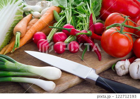 Vegetables on cutting board 122712193