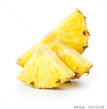 Pineapple slices on white background 122712226