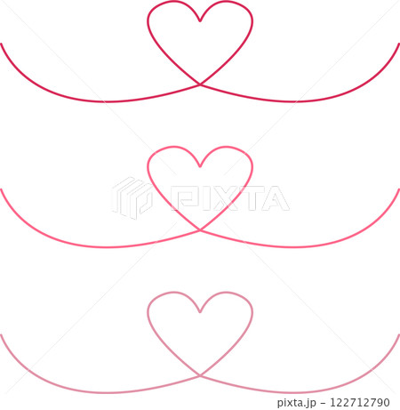 バレンタインに使えるセンターハートの線画あしらいセット 122712790