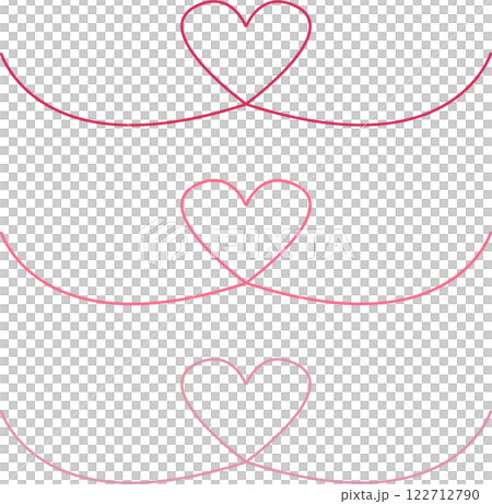 バレンタインに使えるセンターハートの線画あしらいセット 122712790