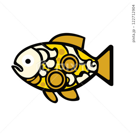 祝福の魚：金色の美しさと色鮮やかな模様が特徴的なキンメダイのアート 122712904