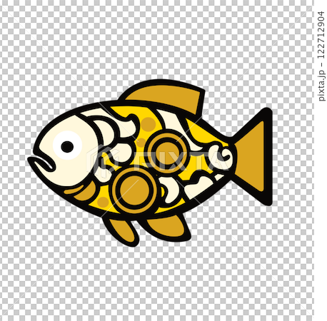 祝福の魚：金色の美しさと色鮮やかな模様が特徴的なキンメダイのアート 122712904
