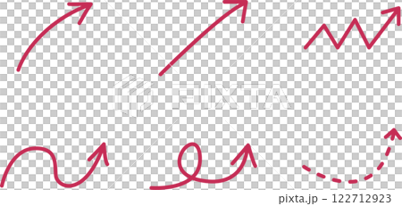 紅色上升箭頭向量圖示插畫集 122712923