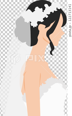 ウエディングドレスを着た女性のイラスト ウエディングドレスを着た女性のイラスト 122713141