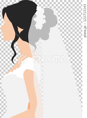 Illustration of a woman wearing a wedding dress Illustration of a woman wearing a wedding dress 122713143
