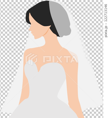 ウエディングドレスを着た女性のイラスト ウエディングドレスを着た女性のイラスト 122713146