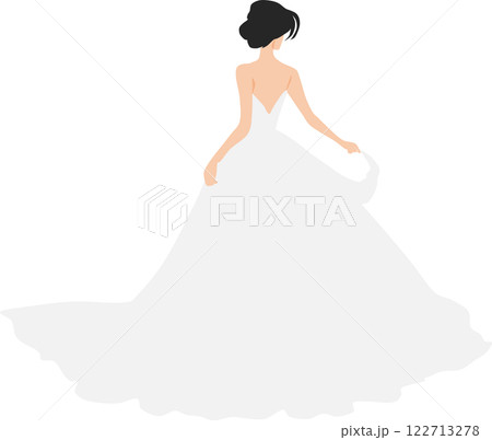 ウエディングドレスを着た女性のイラスト ウエディングドレスを着た女性のイラスト 122713278