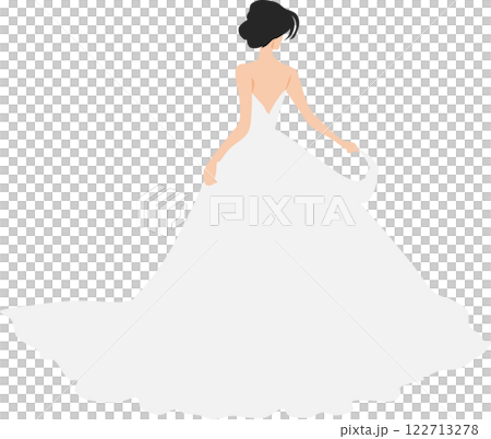 ウエディングドレスを着た女性のイラスト ウエディングドレスを着た女性のイラスト 122713278