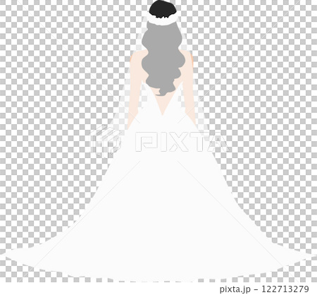 ウエディングドレスを着た女性のイラスト ウエディングドレスを着た女性のイラスト 122713279