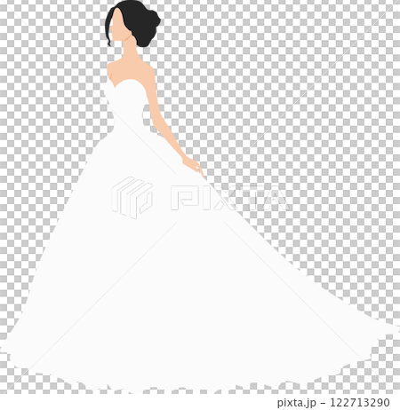 一位穿著婚紗的女士的插圖 一位穿著婚紗的女士的插圖 122713290