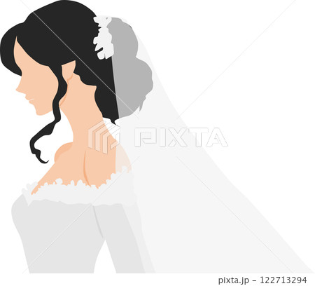 ウエディングドレスを着た女性のイラスト ウエディングドレスを着た女性のイラスト 122713294