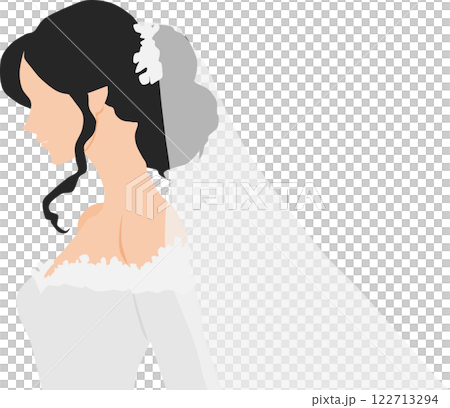 ウエディングドレスを着た女性のイラスト ウエディングドレスを着た女性のイラスト 122713294