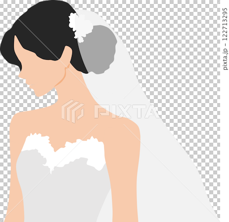 ウエディングドレスを着た女性のイラスト 122713295