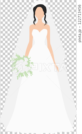Illustration of a woman wearing a wedding dress Illustration of a woman wearing a wedding dress 122713456
