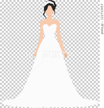 一位穿著婚紗的女士的插圖 一位穿著婚紗的女士的插圖 122713457