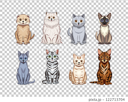 A large collection of various cats 122713704