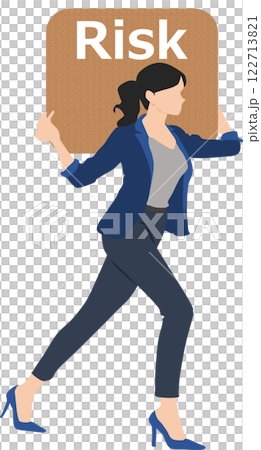 Illustration of a businesswoman taking risks 122713821