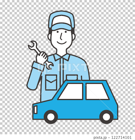 車の整備をする男性整備士 122714101