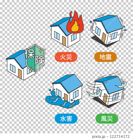 Illustration set of housing disaster 122714172