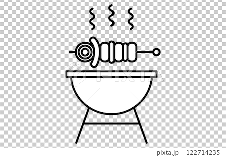 バーベキューグリルのシンプルアイコンベクターイラスト 夏 キャンプ 料理 バーベキューグリルのシンプルアイコンベクターイラスト 夏 キャンプ 料理 122714235