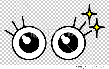 Illustration of an eyeball staring in amazement 122714240