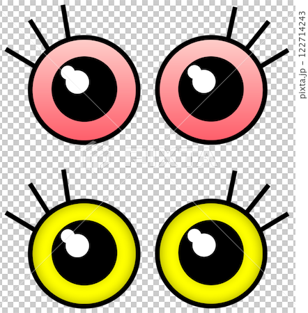 驚きで注目して凝視する目玉のイラスト 驚きで注目して凝視する目玉のイラスト 122714243