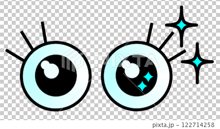 Illustration of an eyeball gazing with sparkling eyes Illustration of an eyeball gazing with sparkling eyes 122714258