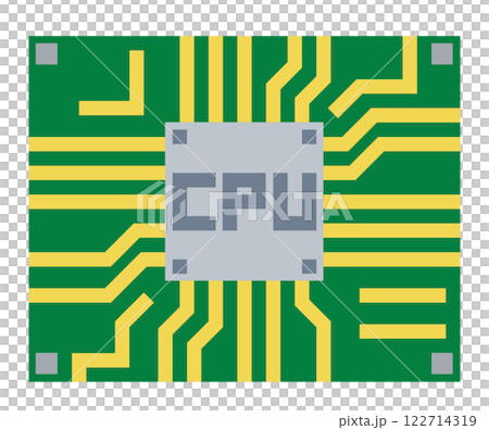 Illustration of the CPU semiconductor that determines the performance of a computer 122714319