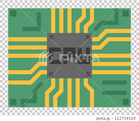 Illustration of the CPU semiconductor that determines the performance of a computer 122714320