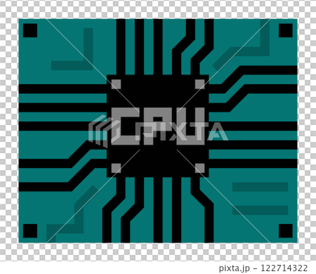 Illustration of the CPU semiconductor that determines the performance of a computer Illustration of the CPU semiconductor that determines the performance of a computer 122714322