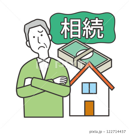 相続を考える高齢男性 122714437