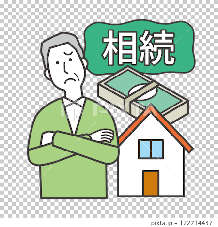 相続を考える高齢男性 122714437