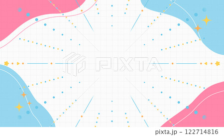 ゆらゆら揺れるフレームと弾けるポップな背景イラスト ゆらゆら揺れるフレームと弾けるポップな背景イラスト 122714816
