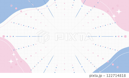 ゆらゆら揺れるフレームと弾けるポップな背景イラスト ゆらゆら揺れるフレームと弾けるポップな背景イラスト 122714818