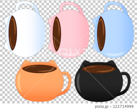 Cat-shaped mug with cocoa 122714999