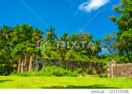 Old ruins of a penal colony in Saint Joseph Island, Salvation Islands, French Guiana, South America Old ruins of a penal colony in Saint Joseph Island, Salvation Islands, French Guiana, South America 122715286