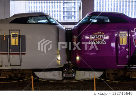 287系特急きのさきと特急まいづるの併結部分（京都サンガコラボラッピング） 122716646