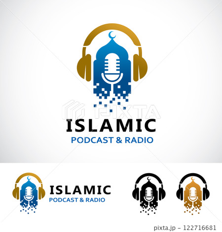 Islamic Podcast Logo Template Design Islamic Podcast Logo Template Design 122716681