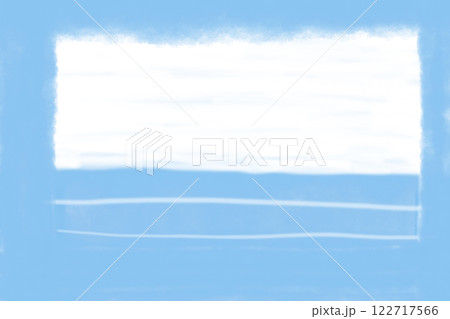 サックスブルーと白の枠と白い線　(背景素材)　 122717566